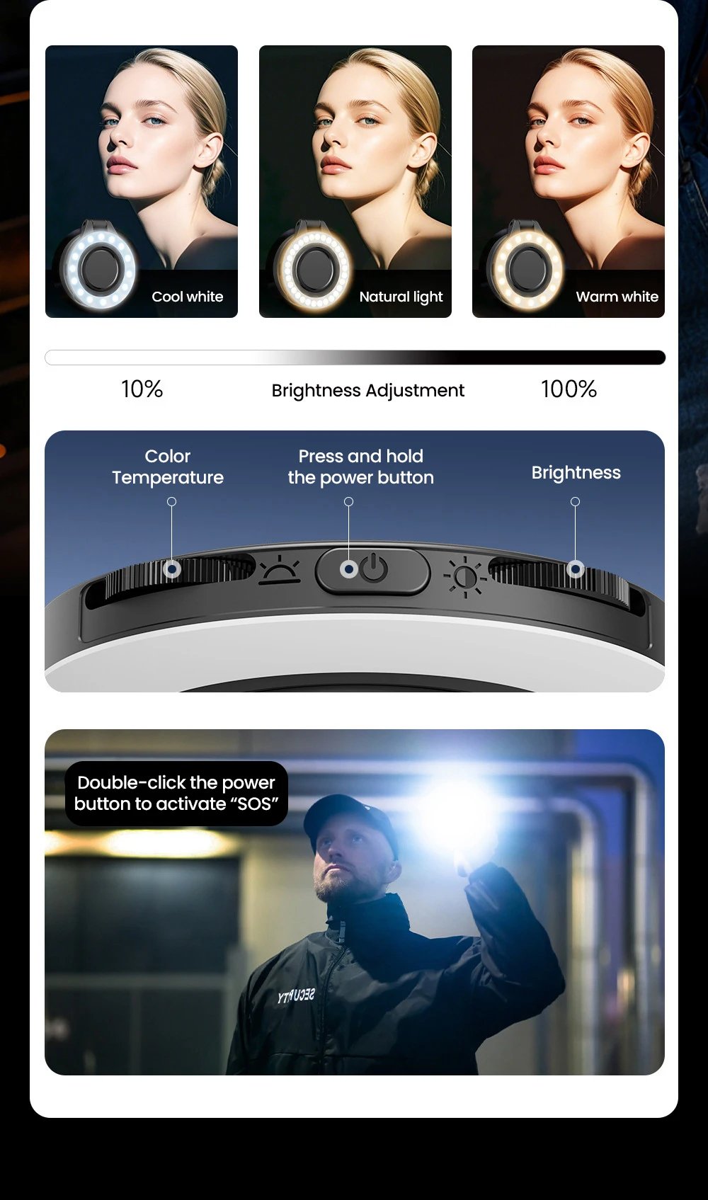 Magnetic Light Led Fill Light Phone Selfie Light Three-level Adjustment Portable Accessories For iPhone 17 16 15 For Magsafe