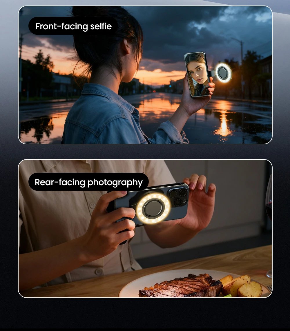 Magnetic Light Led Fill Light Phone Selfie Light Three-level Adjustment Portable Accessories For iPhone 17 16 15 For Magsafe