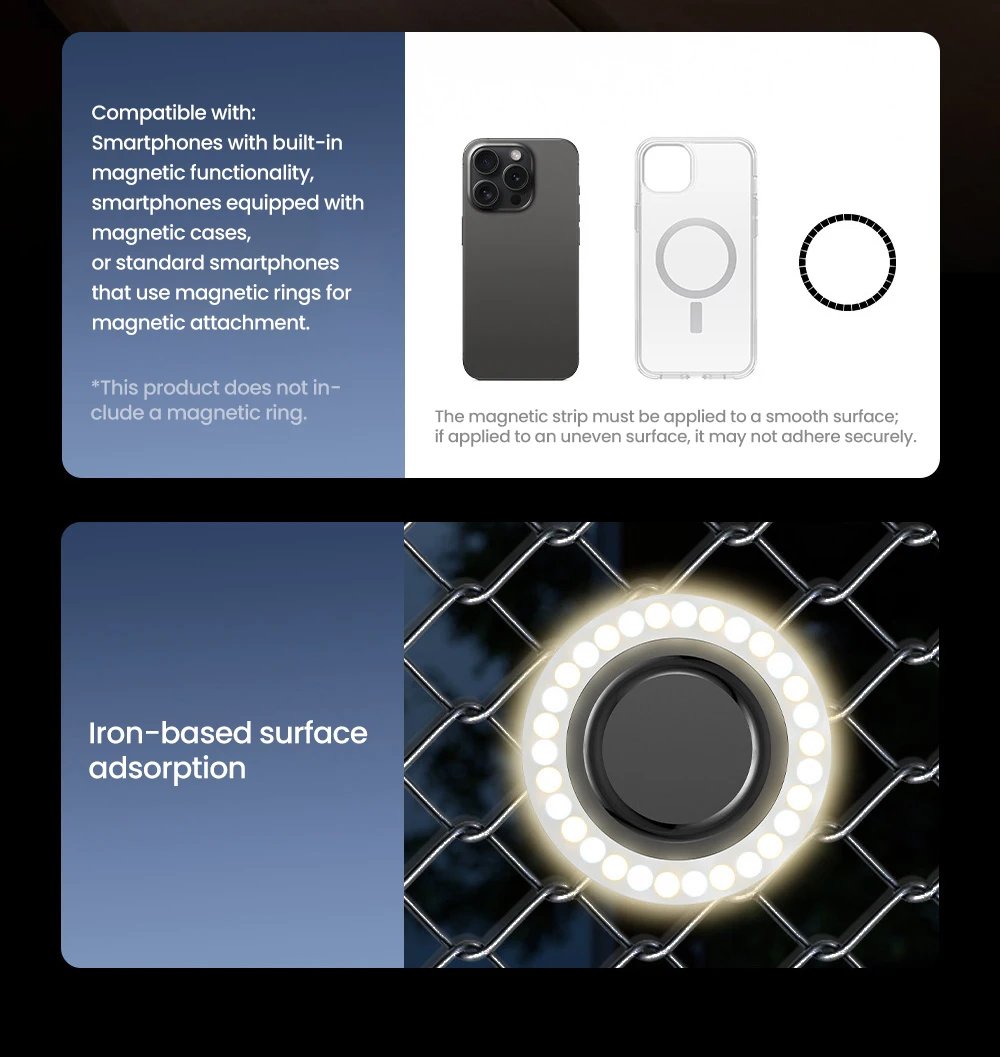 Magnetic Light Led Fill Light Phone Selfie Light Three-level Adjustment Portable Accessories For iPhone 17 16 15 For Magsafe