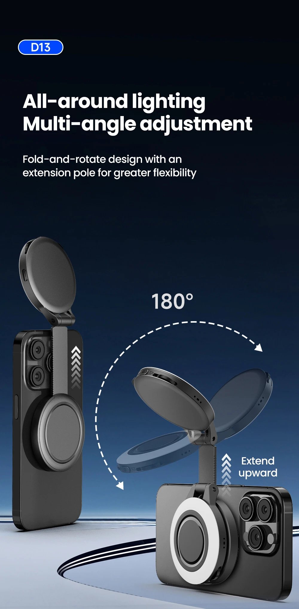 Magnetic Light Led Fill Light Phone Selfie Light Three-level Adjustment Portable Accessories For iPhone 17 16 15 For Magsafe