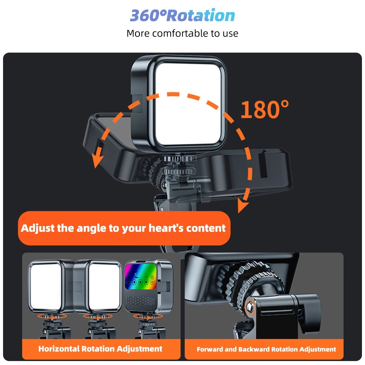 Portable LED video conferencing light for selfies for iPads cell phones laptops cameras tablet Flash Fill Light Photography Lamp