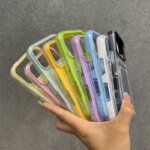 Candy Color Hard Acrylic Card Holder Phone Case For iPhone 17 16 Pro Max 11 12 13 14 15 17 Air Shockproof With Bumper Back Cover - Image 5