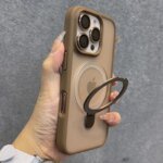 Matte Ring Holder Glass Lens Phone Case For iPhone 16 15 14 13 12 11 17 Pro Max 17 Air 16e For Magsafe Wireless Magnetic Cover - Image 3