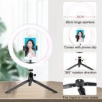 Dimmable26cm LED Ring Light Kit with Tripod Stand 120 Beads USB Selfie Light for Live Streaming Photography Video Makeup Studio - Image 5