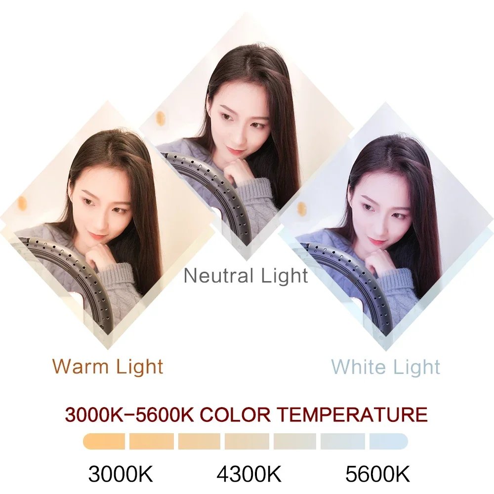 Dimmable26cm LED Ring Light Kit with Tripod Stand 120 Beads USB Selfie Light for Live Streaming Photography Video Makeup Studio