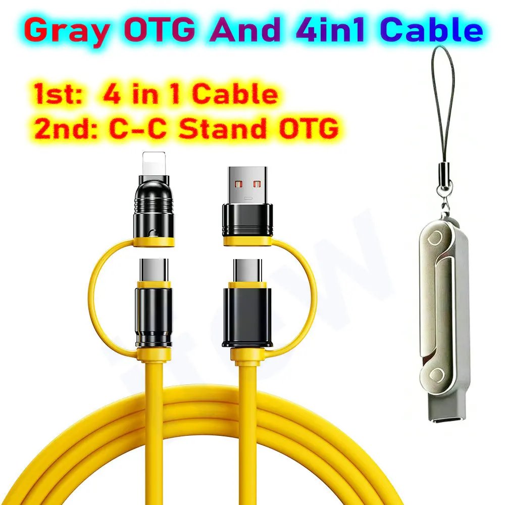 USB Type C Flat Charger Charging Cable C Kick Cable Stand With Invisible Support Foldable Phone Holder 240W Charge Wire Bracket