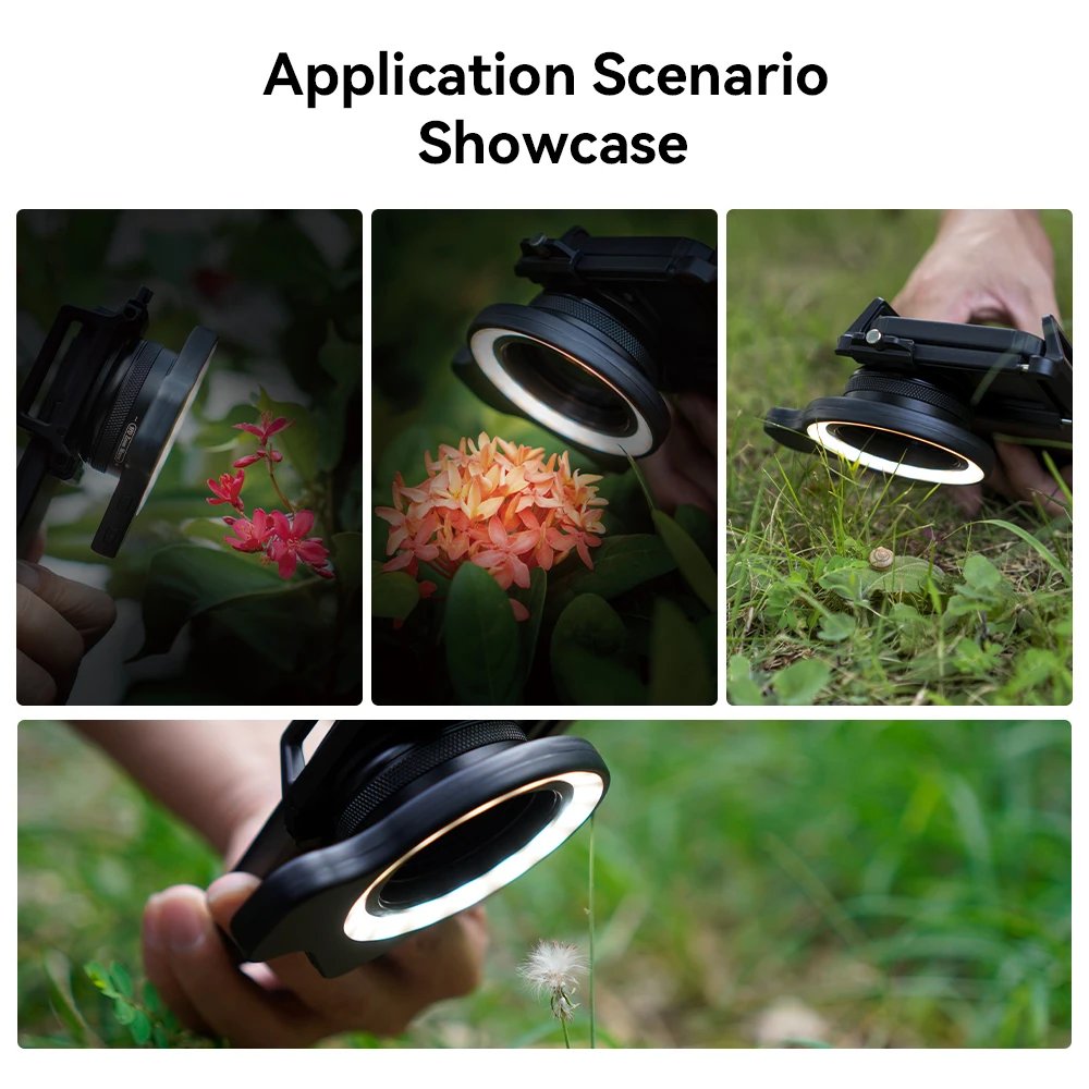 APEXEL LensLight with 37-52mm Adapter Ring Used for Camera and Phone Macro Photography,Mobile Phone Fill Light&Camera Fill Light