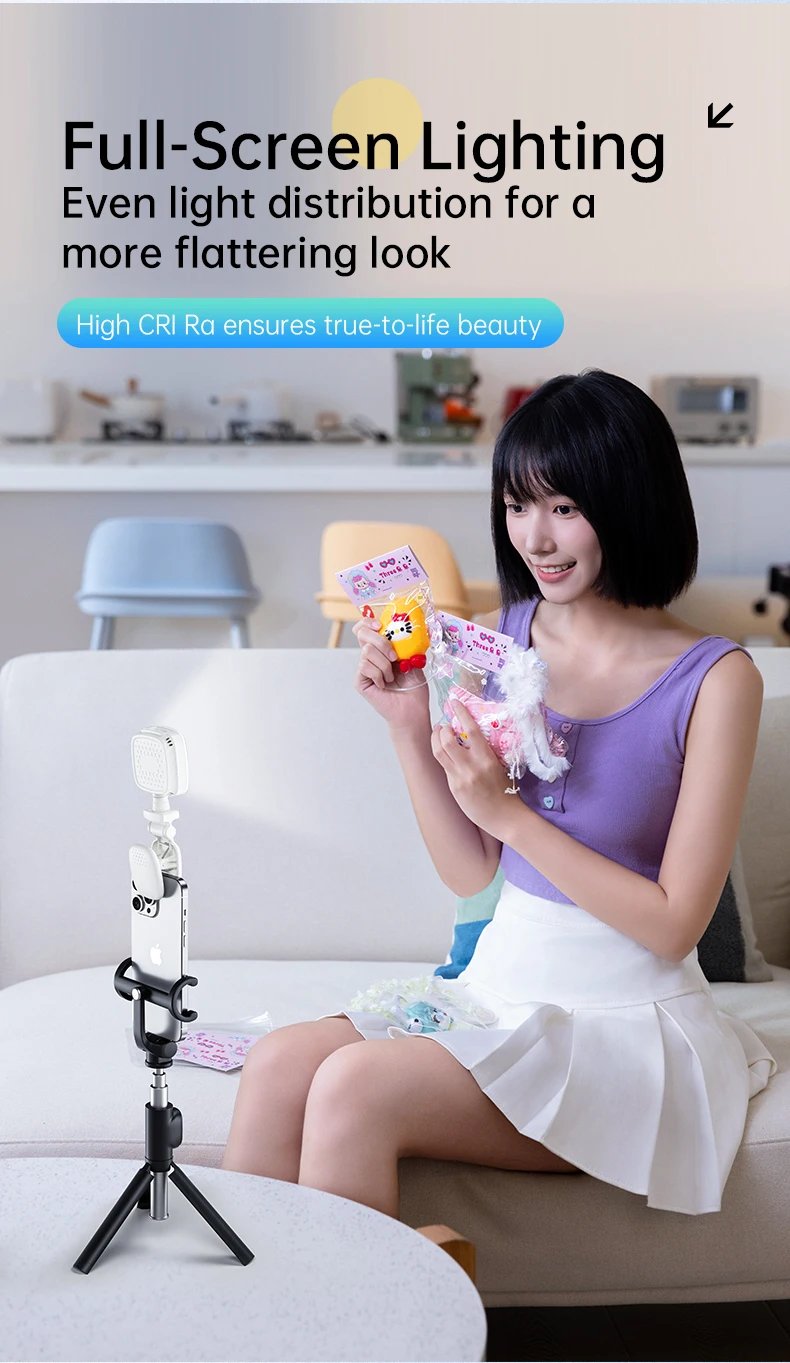 Portable Mini Selfie Fill Light LED Rechargeable Modes Adjustable Brightness Universal Clip for Phone Laptop Tablet Video Makeup