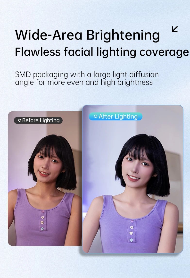 Portable Mini Selfie Fill Light LED Rechargeable Modes Adjustable Brightness Universal Clip for Phone Laptop Tablet Video Makeup