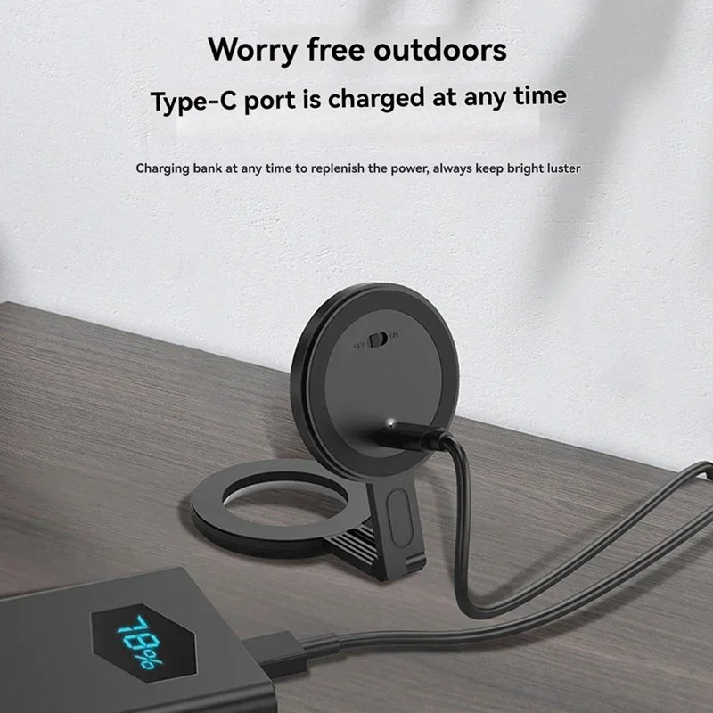 Magsafe Magnetic Selfie Ring Light, LED Fill Light, 180° Adjustable Angle, Compatible with iPhone and Android Phone Holder