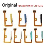 Original Fingerprint Sensor Flex Cable Home Return Key Menu Power On Off Button Flex Ribbon For Xiaomi Mi 11 Lite