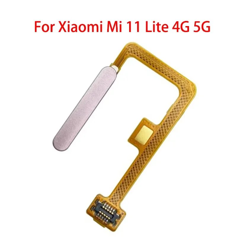 Original Fingerprint Sensor Flex Cable Home Return Key Menu Power On Off Button Flex Ribbon For Xiaomi Mi 11 Lite