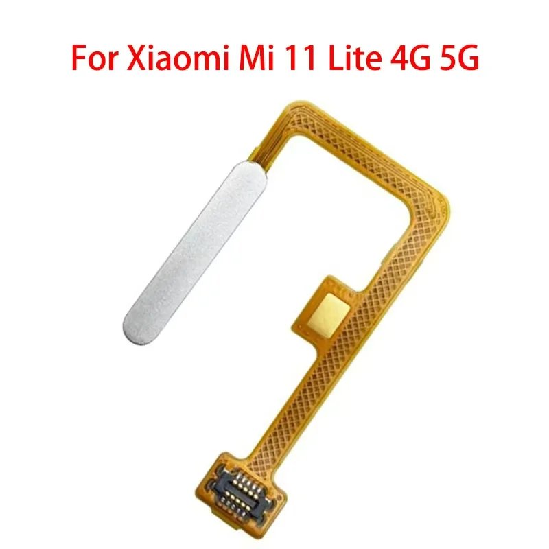Original Fingerprint Sensor Flex Cable Home Return Key Menu Power On Off Button Flex Ribbon For Xiaomi Mi 11 Lite