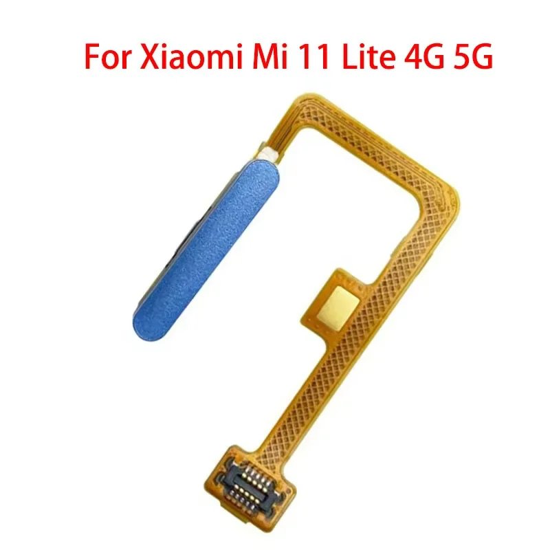 Original Fingerprint Sensor Flex Cable Home Return Key Menu Power On Off Button Flex Ribbon For Xiaomi Mi 11 Lite