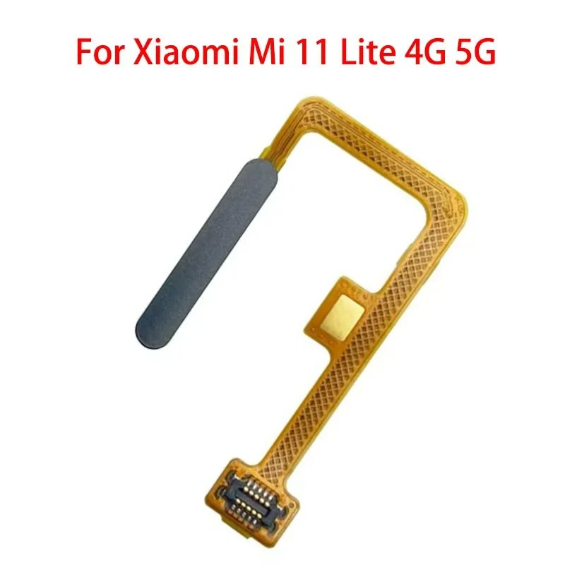 Original Fingerprint Sensor Flex Cable Home Return Key Menu Power On Off Button Flex Ribbon For Xiaomi Mi 11 Lite