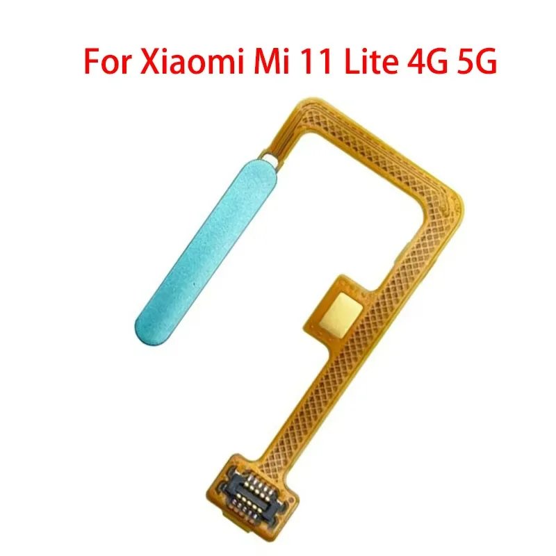 Original Fingerprint Sensor Flex Cable Home Return Key Menu Power On Off Button Flex Ribbon For Xiaomi Mi 11 Lite