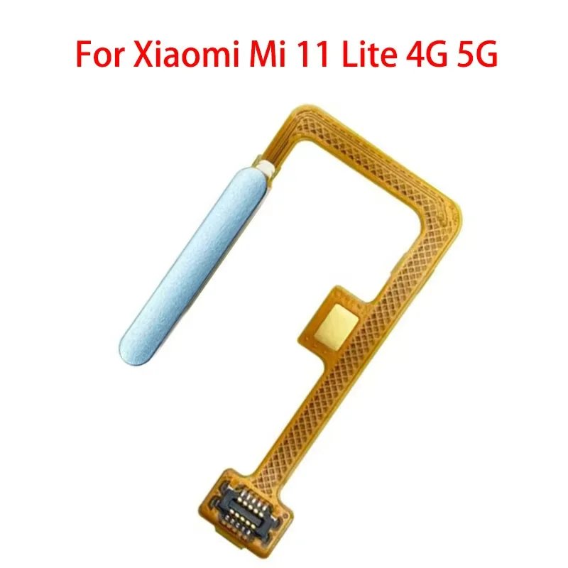 Original Fingerprint Sensor Flex Cable Home Return Key Menu Power On Off Button Flex Ribbon For Xiaomi Mi 11 Lite