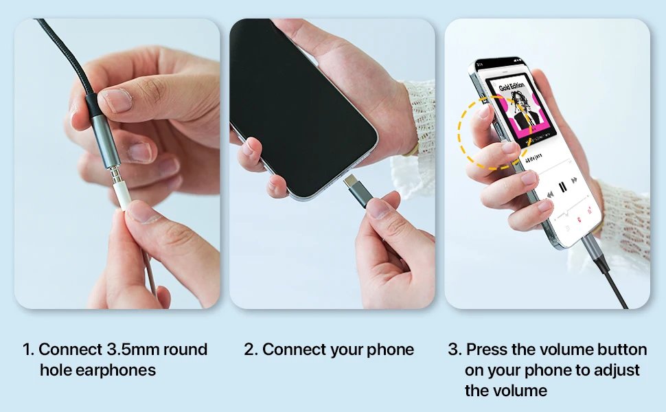 HiFi USB Type C to 3.5mm Jack Adapter Cable Wired Headphone Converter Aux for iPhone 15 16 Car Plug and Play Huawei Xiaomi