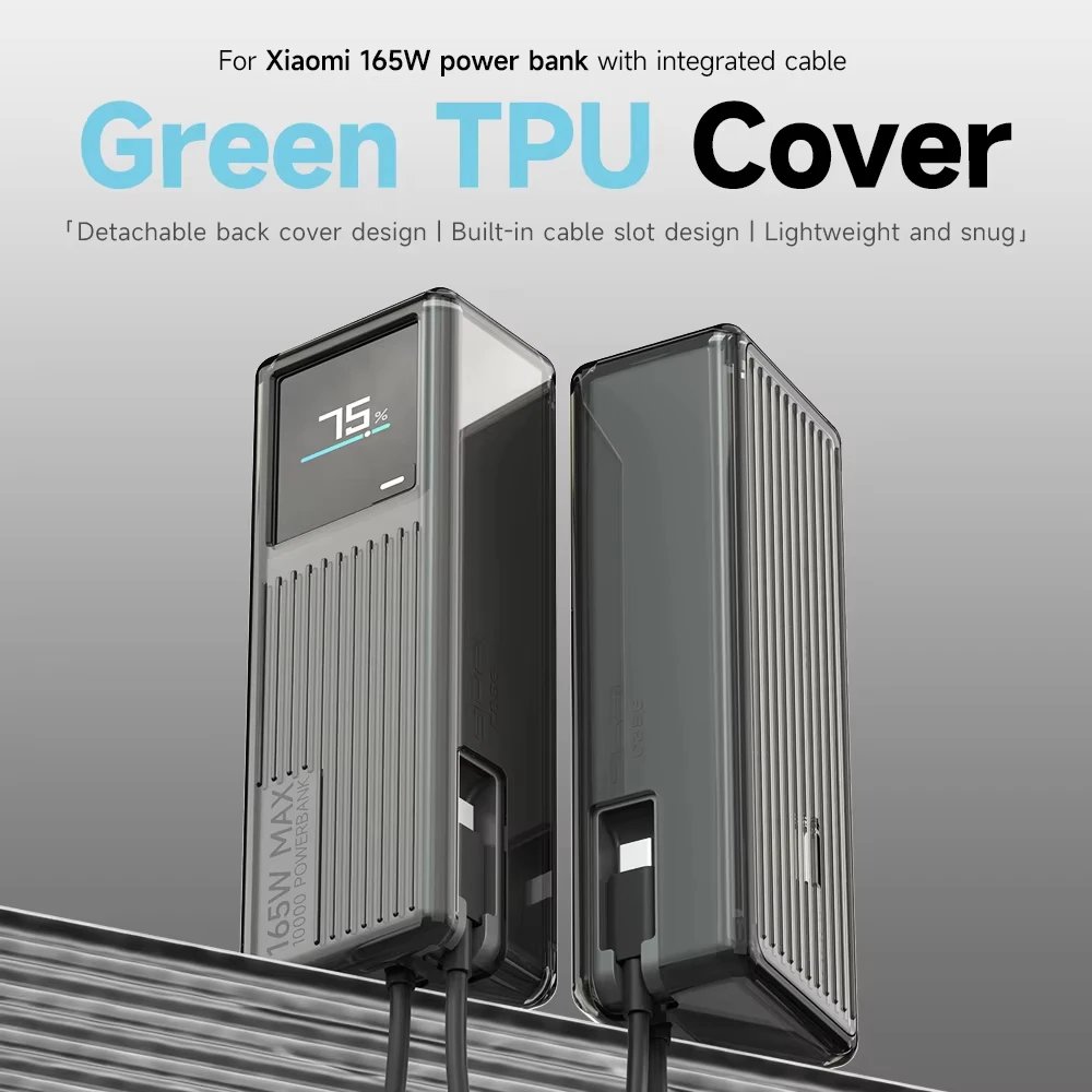 SIKAI Silicone Case For Xiaomi 165W Power Bank 10000mAh PB1165MI Portable Charger Protective Cover Shockproof Skin