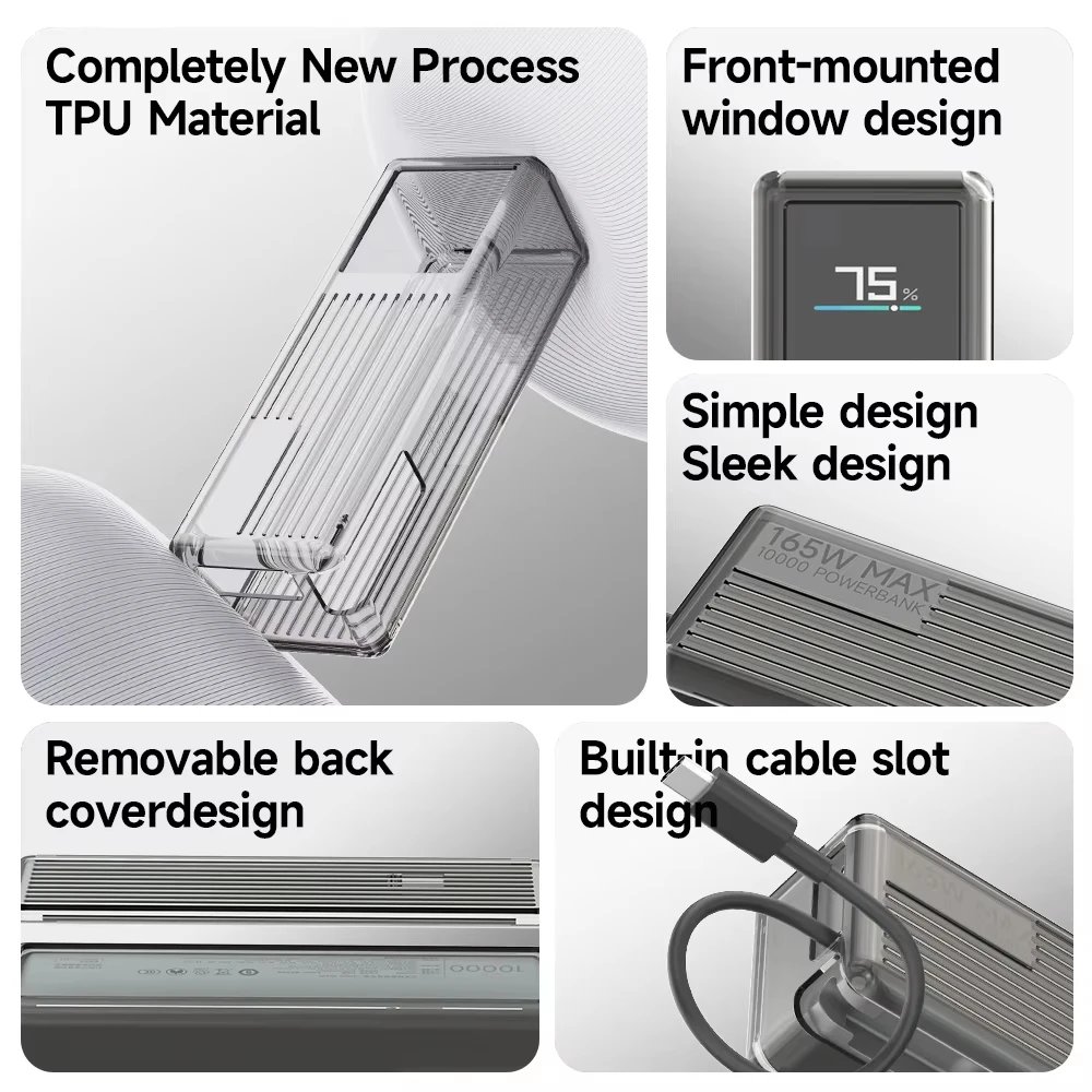 SIKAI Silicone Case For Xiaomi 165W Power Bank 10000mAh PB1165MI Portable Charger Protective Cover Shockproof Skin