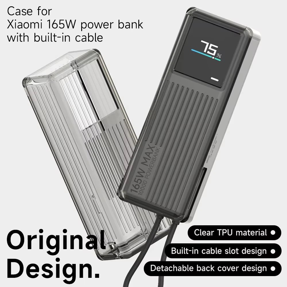 SIKAI Silicone Case For Xiaomi 165W Power Bank 10000mAh PB1165MI Portable Charger Protective Cover Shockproof Skin