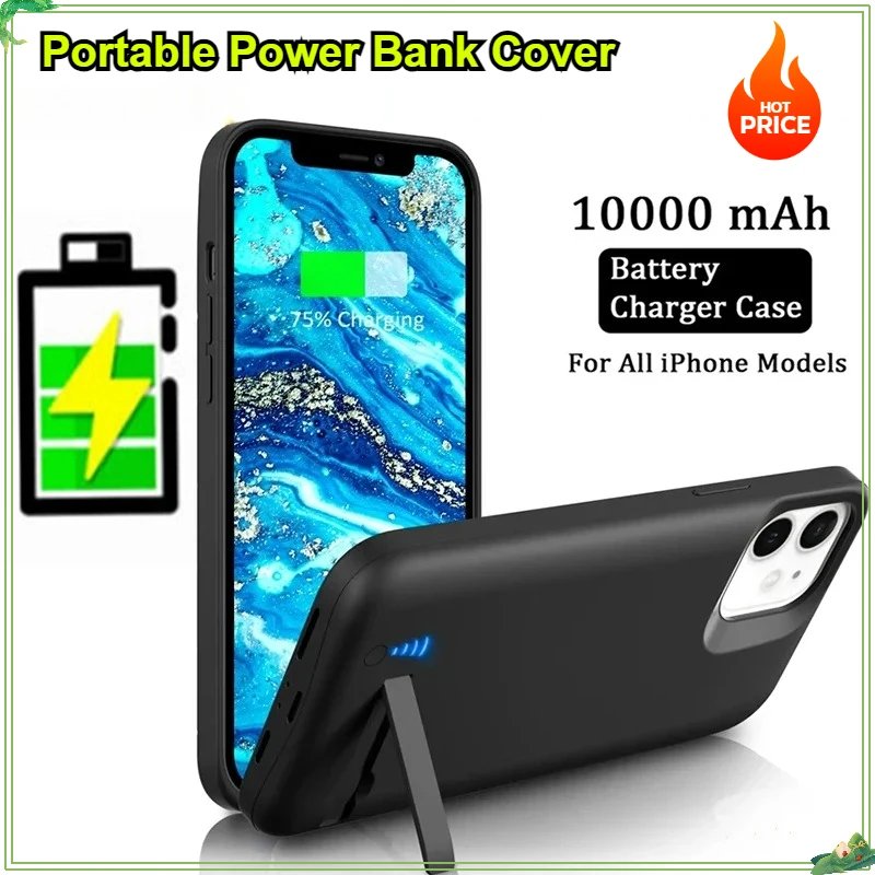 10000mAh Battery Cases for IPhone 16 Pro 15 Pro Max 14 Plus 13 12 Mini 11 X XR XS 6 6S 7 8 Plus SE 2020  Charger Bank Power Case