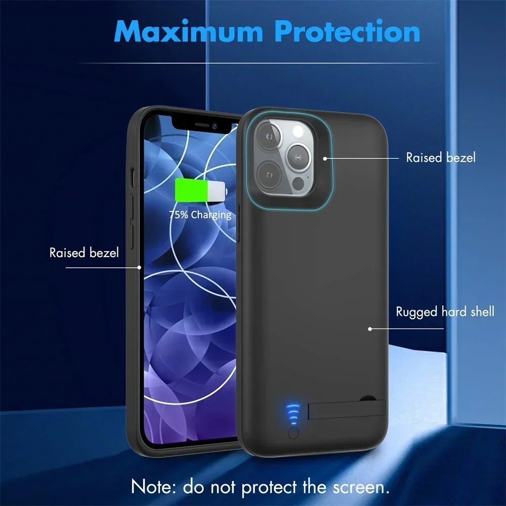 10000mAh Battery Cases for IPhone 16 Pro 15 Pro Max 14 Plus 13 12 Mini 11 X XR XS 6 6S 7 8 Plus SE 2020  Charger Bank Power Case