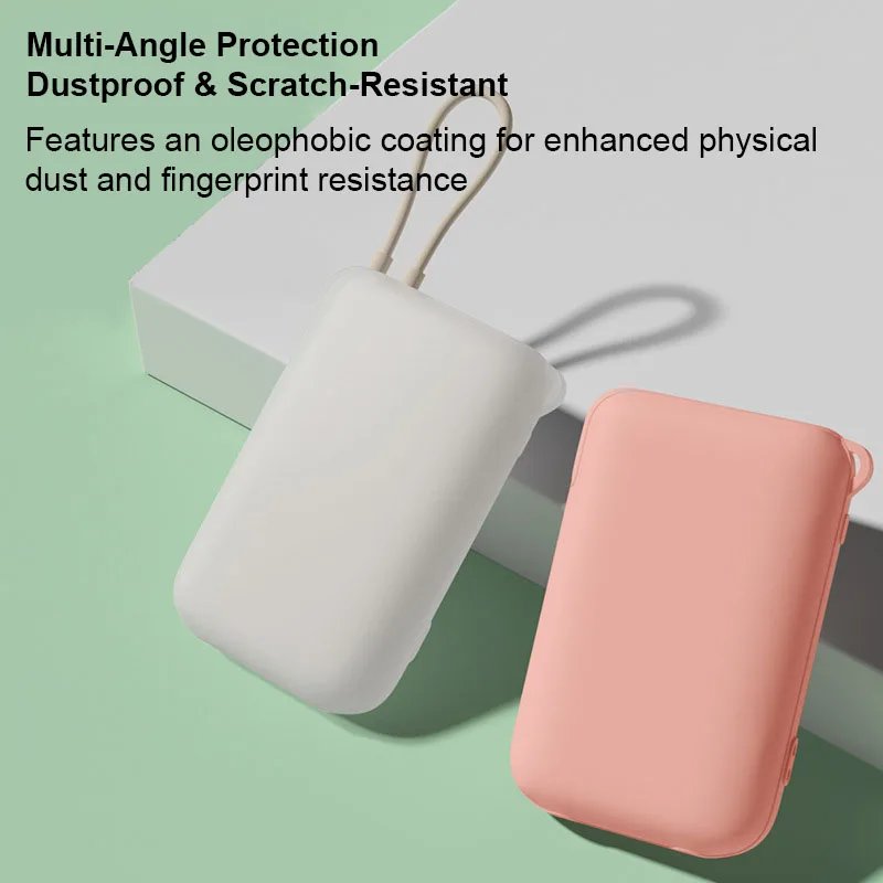 Shockproof Silicone Case for Xiaomi Built-in Cable Power Bank 10000mAh P15ZM Dustproof Protective Power Bank Case