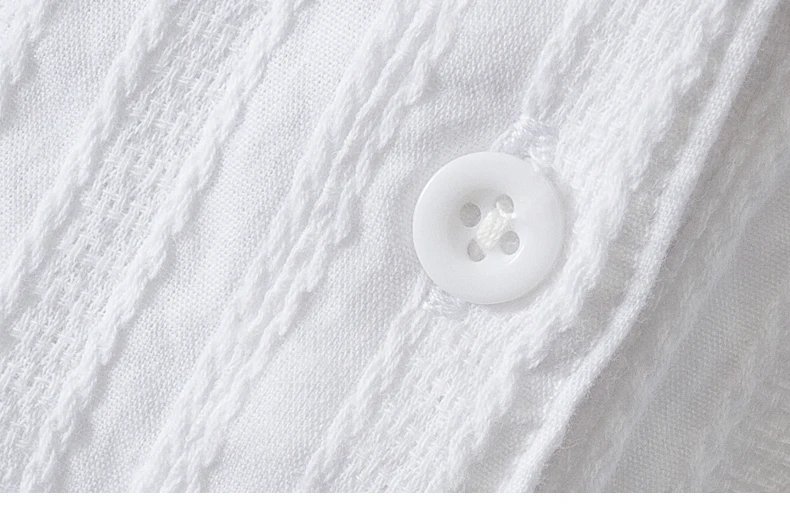 New Spring Summer Causal White Women Shirts V-neck Loose 100% Cotton Office Lady Elegant Double Pocket Blouse Shirts Tops