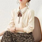 Women Spring Autumn Style Blouses Shirts Lady Casual Long Sleeve Peter Pan Collar Blusas Tops - Image 4