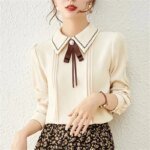 Women Spring Autumn Style Blouses Shirts Lady Casual Long Sleeve Peter Pan Collar Blusas Tops - Image 3