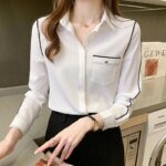 Women Spring Autumn Style Blouses Shirts Lady Casual Long Sleeve Turn-down Collar Blusas Tops WY1036 - Image 3