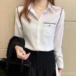Women Spring Autumn Style Blouses Shirts Lady Casual Long Sleeve Turn-down Collar Blusas Tops WY1036 - Image 2