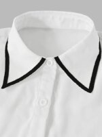 Women's fashion tie lapel design casual long-sleeved shirt - Image 4