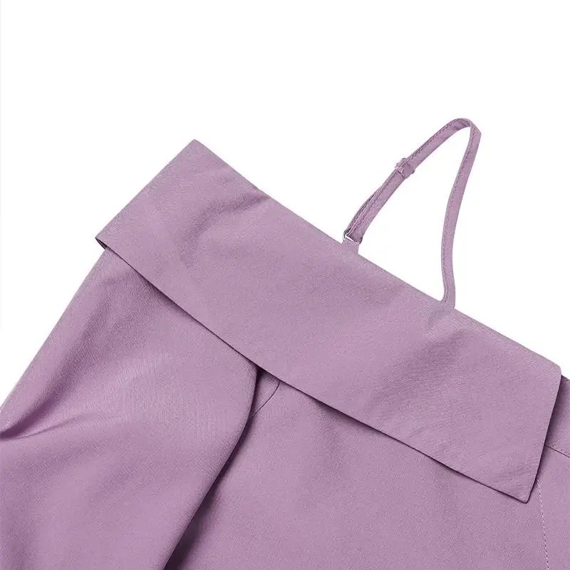 ZANZEA 2025 Fashion Shirts Women Sexy Off Shoulder Blouse Summer Casual Straps Button Tops Long Sleeve Pleated Solid Loose Tunic