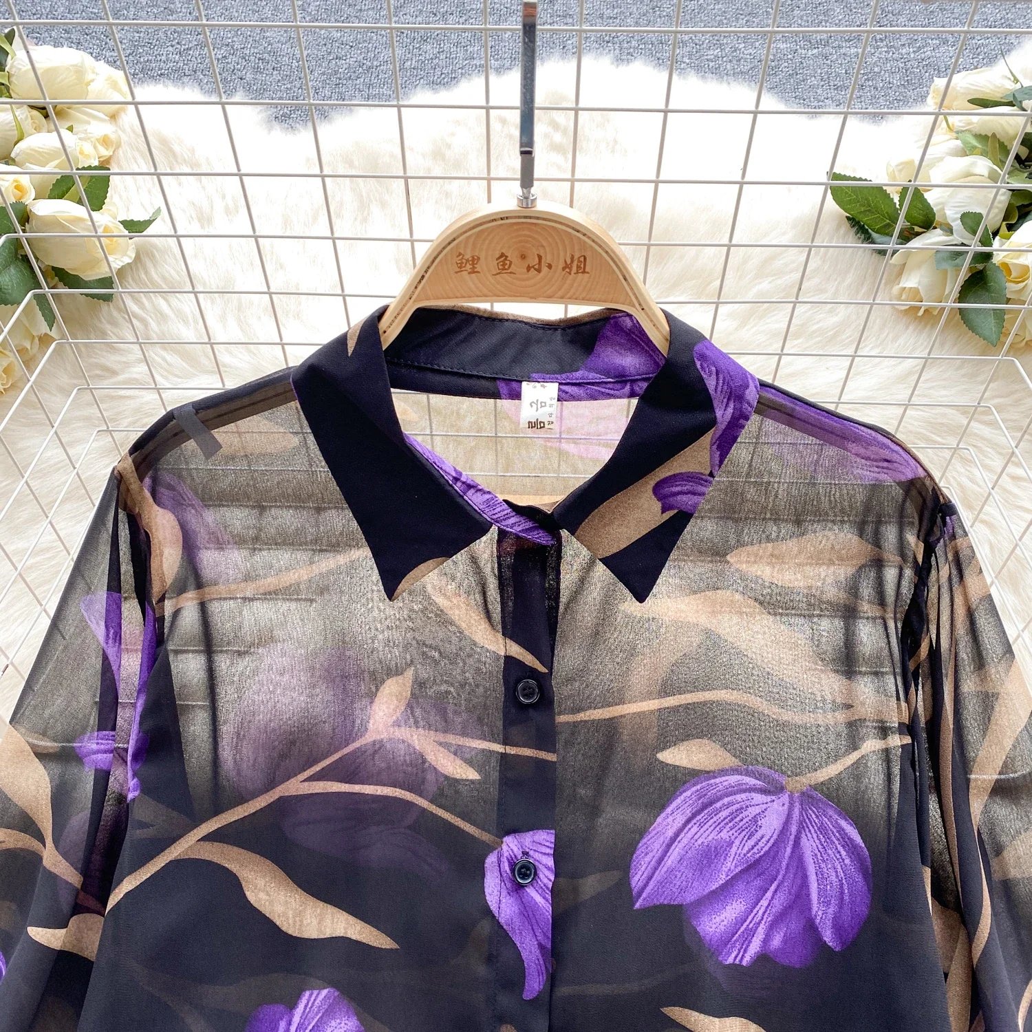 Vintage Elegant Lantern Sleeve Blouse Fashion Polo-neck  Shirt  Casual Chic Top Fairy  Summer Women