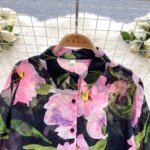 Vintage Elegant Lantern Sleeve Blouse Fashion Polo-neck  Shirt  Casual Chic Top Fairy  Summer Women - Image 5