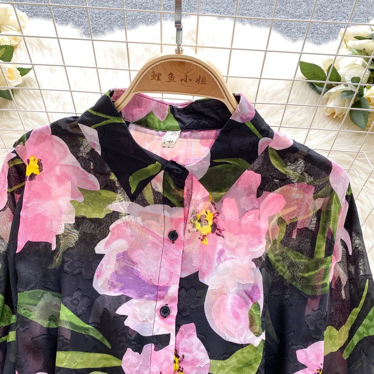 Vintage Elegant Lantern Sleeve Blouse Fashion Polo-neck  Shirt  Casual Chic Top Fairy  Summer Women