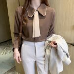 Long Sleeve Chiffon Blouse Shirt Blouse Women Blusas Mujer De Moda 2024 Turn Down Collar Office Blouse Tops Women Clothing E78 - Image 5