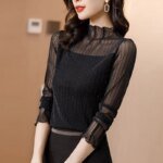 2026 Turtleneck Feminina Camisa Blouse Women Top Ladies Lace Blouses Shirt Ropa Mujer Vetement Femme Chemise Woman Clothes