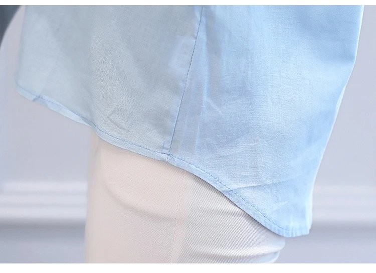 Fashion Cotton Linen V-Neck Women Blouse Shirt Autumn Summer Half Sleeve White OL Blouse V-neck Casual Women Tops Blusas D377