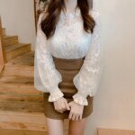 Spring Women White Lace Blouse Shirt Long Sleeve Blouse Femme Women Tops Shirts hollow out womens bouses shirts tops - Image 2