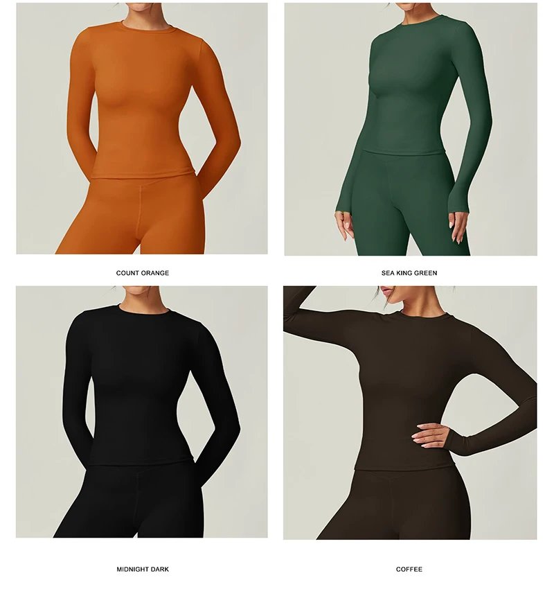 WAERBALL Sports Top Long-sleeve T-Shirt Women's Gym Clothes Workout Tee High Elastic Breathable Running Fitness Shirt