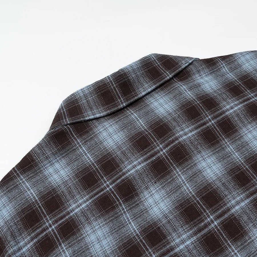 Fashion Checkered Pattern Shirt Women Elegant Lapel Long Sleeve Single Breasted Pocket Loose Tops 2026 New Chic Outerwear Shirt