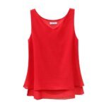 Banerdanni Fashion Brand Women blouse Summer New sleeveless Chiffon Shirt Solid V-neck Casual blouse Loose Oversized Female Tops - Image 2
