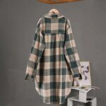 Spring/Summer 2025 Stylish Women's Button-up Shirt with Plaid Pattern, Medium Length Sun Protection and Loose Fit - Image 2