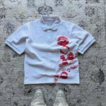 Polo Tees Harajuku Lip Printing Rock Shirt Gothic Hip Hop Button Collar Punk Casual T-shirts Y2K Summer Commute Short Sleeve Top - Image 6