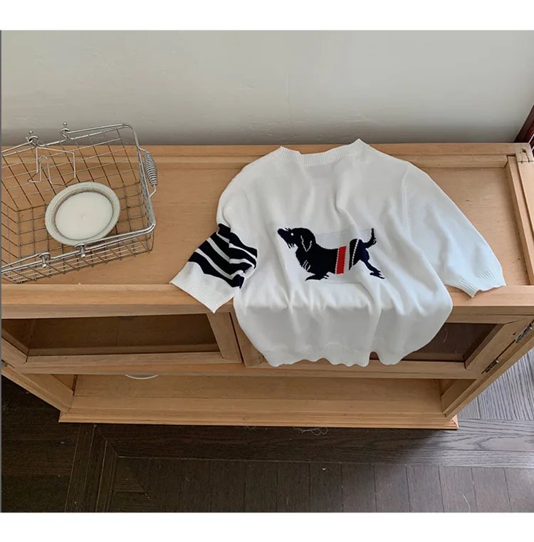 Sweet And Gentle round Neck Knitted Short Sleeve Pure Cotton Slim Fit T-Shirt Comfortable Casual Style for Daily Wear