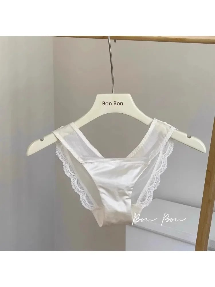 YUQI French Luxury Silk Bra for Small Bust Women, Adjustable Slimming Bralette & Panty Set,Comfort Sexy Sheer Lingerie set bra