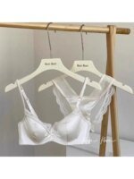 YUQI French Luxury Silk Bra for Small Bust Women, Adjustable Slimming Bralette & Panty Set,Comfort Sexy Sheer Lingerie set bra - Image 3